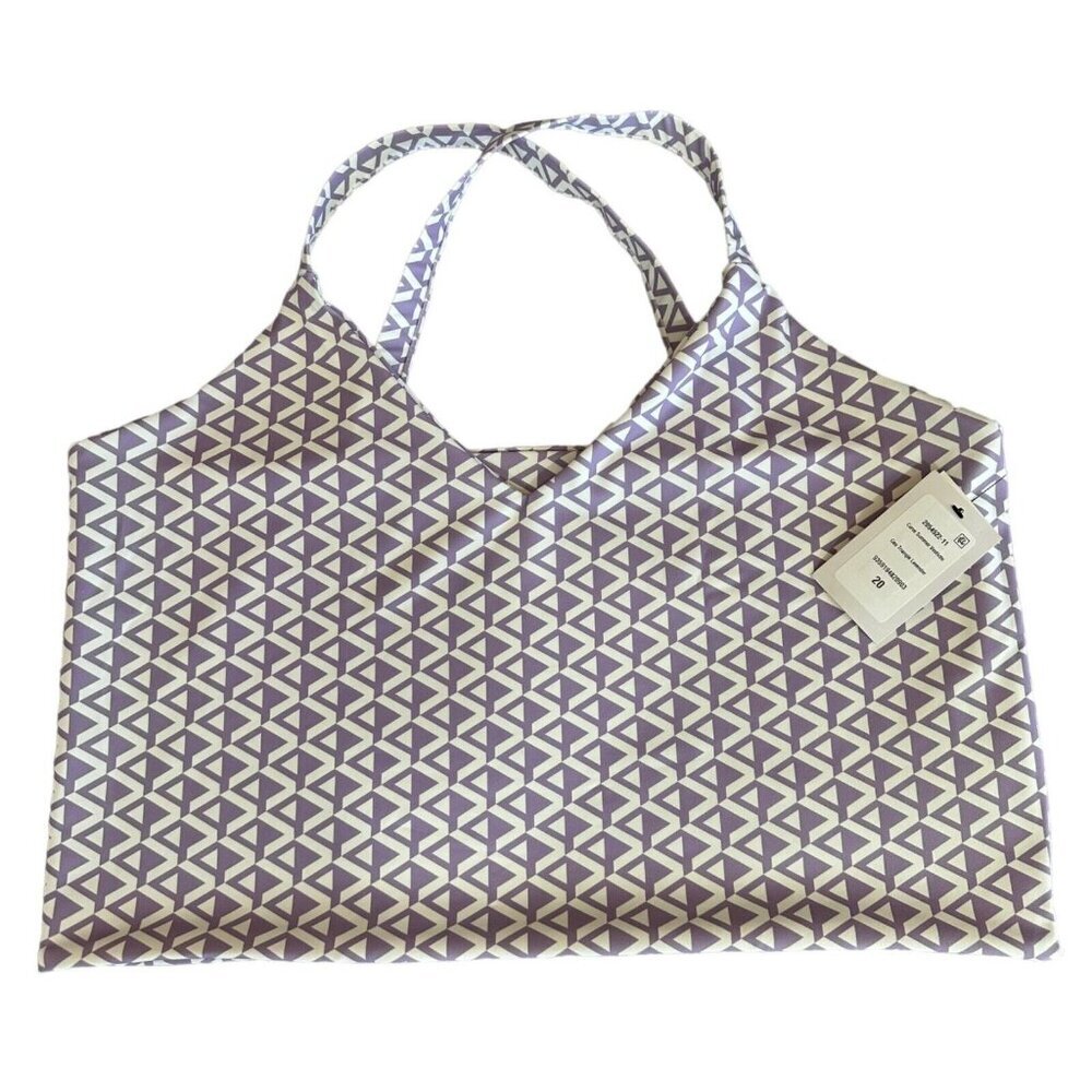 Cotton On Body Curve Size 20 Summer Lavendar Geo Triangle Crop Tank Top NEW